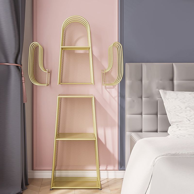 59" H Metal Nightstand Glam Iron 4-Shelf Open Storage Night Table Clearhalo 'Bedroom Furniture' 'furn' 'furn_night_stand' 'Furniture' 'night_stand' 'Nightstands' 1200x1200_85745171-96b4-4d46-94ab-d1dafe350b11