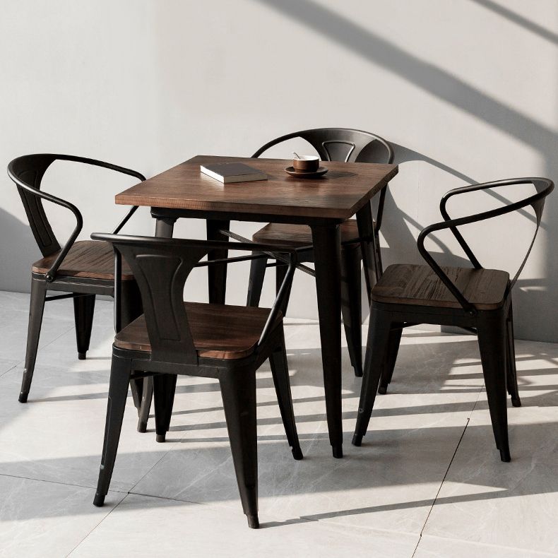 Industrial 4 Legs Pedestal Dining Table Pine Table for Dining Room Clearhalo 'Dining Tables & Seating' 'Dining Tables' 'dining_table' 'furn' 'furn_dining_table' 'Furniture' 'Kitchen & Dining Furniture' 1200x1200_85782f07-b863-4818-a6a1-82109220e362
