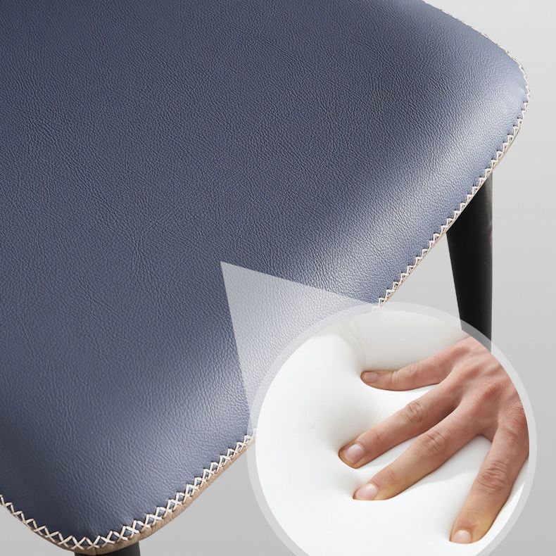 Faux Leather Dining Chair Industrial Style Wingback Side Chair