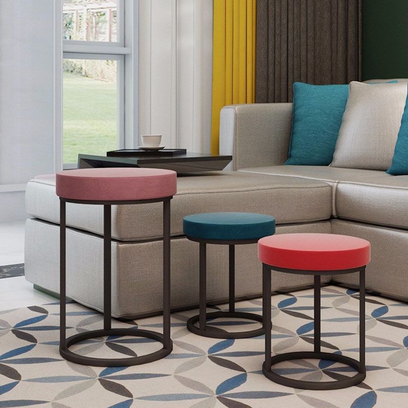 Contemporary Round Shape Standard Stain Resistant Indoor Standard Clearhalo 'furn' 'furn_ottomans_poufs' 'Furniture' 'Living Room Furniture' 'Ottomans & Poufs' 'ottomans_poufs' 1200x1200_857b5d56-fa3e-4cbf-b857-e391a7d7e588