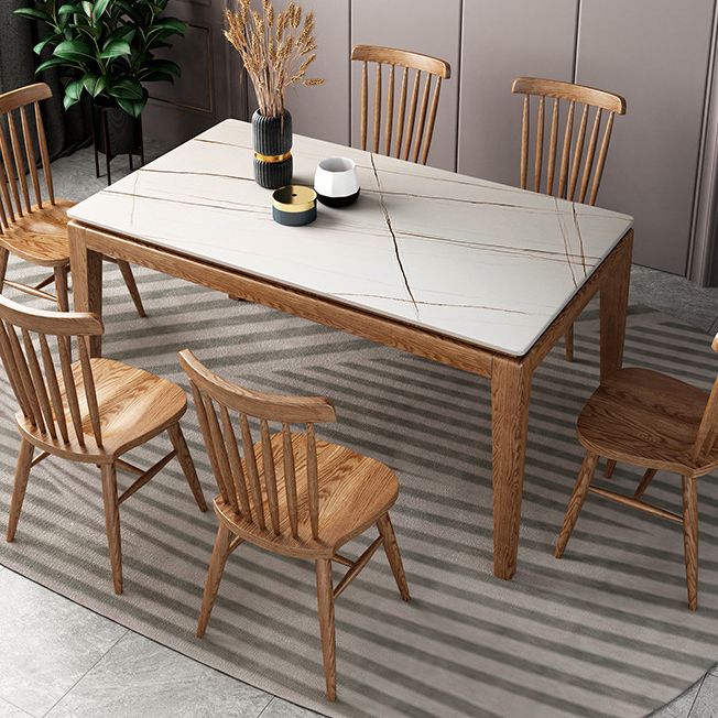 Ash Wood Base Modern Sintered Stone Dining Table Solid Wood Table in Wood Color Clearhalo ' dining_table' 'Dining Tables & Seating' 'Dining Tables' 'Furniture' 'furniture_dining_table' 'Kitchen & Dining Furniture' 'kitchen&dining_furn' 'kitchen' 'kitchen_dining_table' 1200x1200_857d67b8-d097-47b6-b293-a4d9ba7acdc7