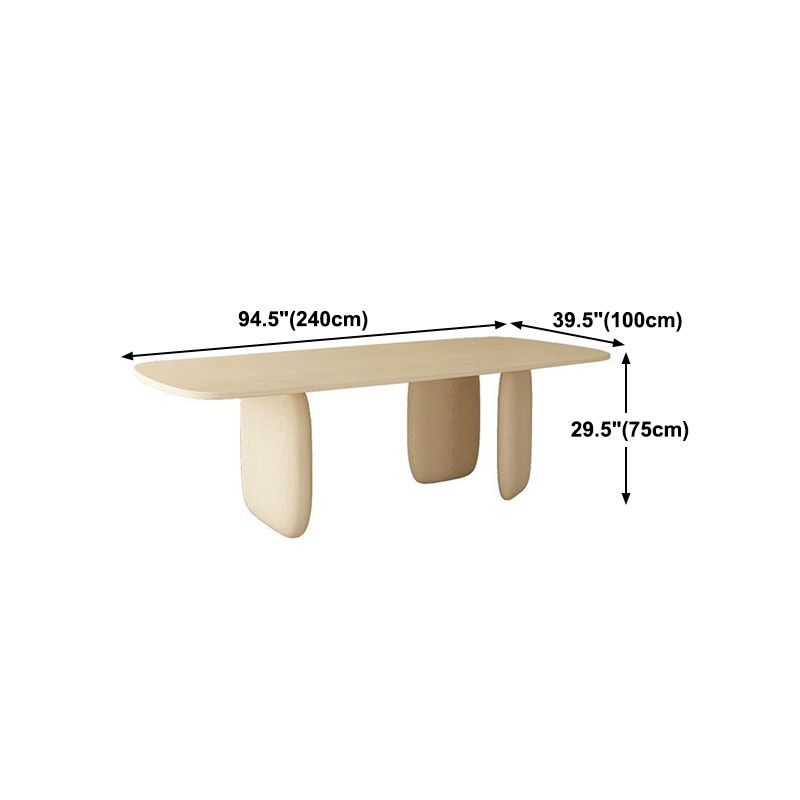 Rectangle Light Yellow Dining Table Pine Solid Wood Table Luxury with 3 Legs Clearhalo ' dining_table' 'Dining Tables & Seating' 'Dining Tables' 'furn' 'furn_dining_table' 'Furniture' 'furniture_dining_table' 'Kitchen & Dining Furniture' 'kitchen&dining_furn' 'kitchen' 'kitchen_dining_table' 1200x1200_857dcbda-b8c1-447e-82dd-328c1a51d618