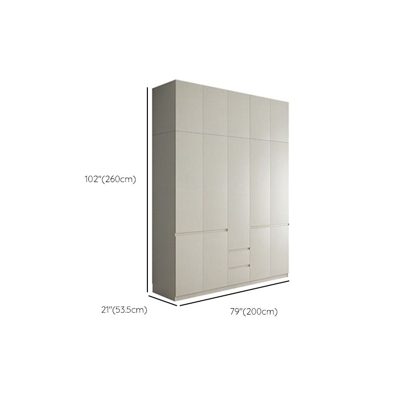Engineered Wood Wardrobe Cabinet with Shelves Hinged Wardrobe Armoire Clearhalo 'Armoires & Wardrobes' 'armoires_wardrobes' 'Bedroom Furniture' 'furn' 'furn_armoires_wardrobes' 'Furniture' 1200x1200_857e48f1-c502-468c-bba8-34470813d70f