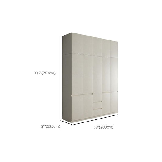 Engineered Wood Wardrobe Cabinet with Shelves Hinged Wardrobe Armoire Clearhalo 'Armoires & Wardrobes' 'armoires_wardrobes' 'Bedroom Furniture' 'furn' 'furn_armoires_wardrobes' 'Furniture' 1200x1200_857e48f1-c502-468c-bba8-34470813d70f