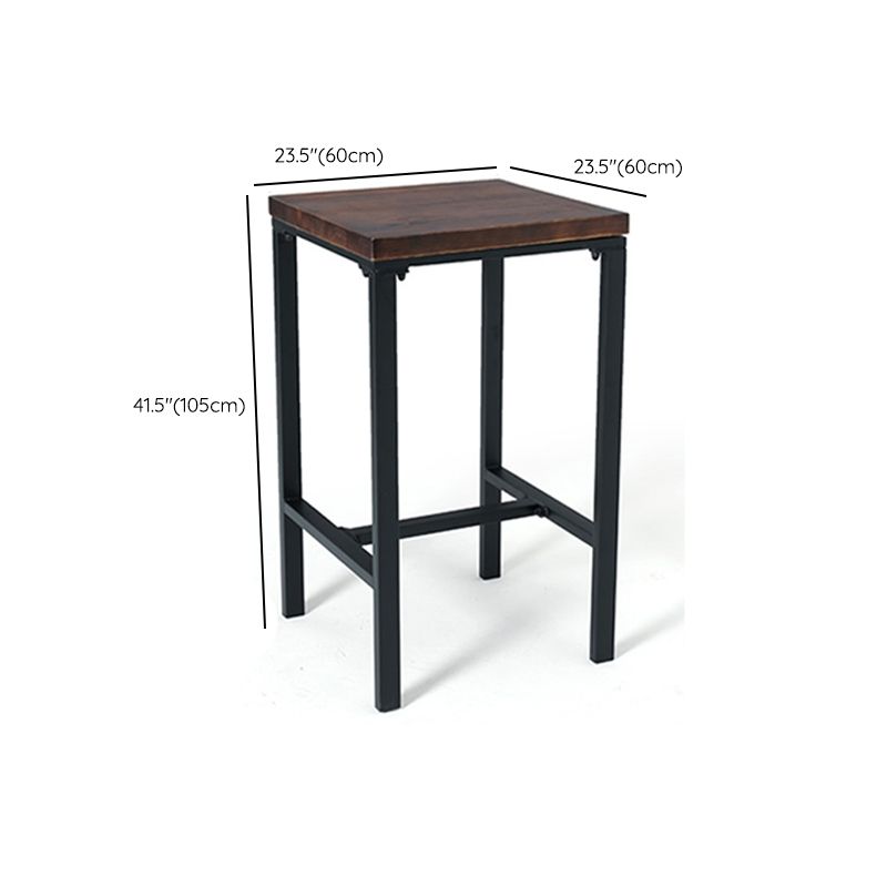 Square Counter Wine Table Solid Wood Industrial Cocktail Bar Table Clearhalo 'Bar Furniture' 'Bar Tables' 'bar_tables' 'furn' 'furn_bar_tables' 'Furniture' 'Kitchen & Dining Furniture' 1200x1200_857e9568-fc04-406c-90ab-e477fde5d544