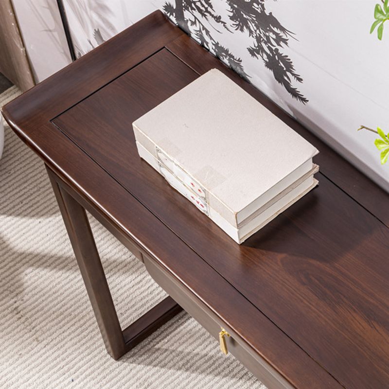 Rectangle Shape Contemporary Console Table Walnut Brown Wooden Console Sofa Table