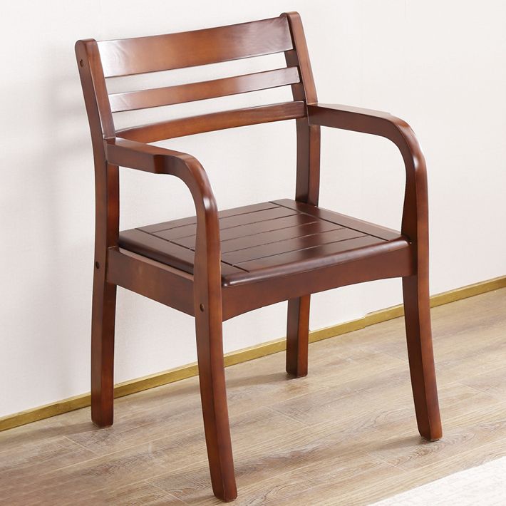 Wood Ladder Back Dining Armchair Traditional Rubberwood Arm Single Chair Clearhalo ' kitchen&dining_furn' 'Dining Chairs' 'Dining Tables & Seating' 'dining_chair' 'furn' 'furn_dining_chair' 'Furniture' 'furniture_dining_chair' 'Kitchen & Dining Furniture' 'kitchen' 1200x1200_85804640-2fe7-4ed6-9b39-7d48dd836846