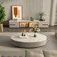 Glam 13.7" H Oval Slate Coffee Table Iron Drum Cocktail Table with Drawer Clearhalo 'Coffee & Accent Tables' 'Coffee Tables' 'coffee_tables' 'furn' 'furn_coffee_tables' 'Furniture' 'Living Room Furniture' 1200x1200_8580d01b-6a09-48dd-87cd-8dd4565db1e2