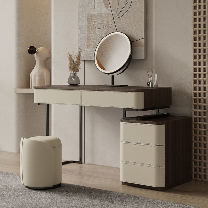 Wooden Make-up Vanity White Makeup Vanity Desk Table with Drawers Clearhalo 'Bedroom Furniture' 'furn' 'furn_makeup_vanities' 'Furniture' 'Makeup Vanities' 'makeup_vanities' 1200x1200_8581cab3-e1d6-4d9f-b556-bc69cec622dc