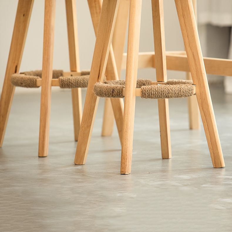Modern Counter Bar Stool Armless Leather Bar Stool with Footrest and Swivel, Wood Base Clearhalo 'Bar Furniture' 'Bar Stools' 'bar_stools' 'furn' 'furn_bar_stools' 'furniture_bar_stools' 'Kitchen & Dining Furniture' 'kitchen&dining_furn' 'kitchen' 'kitchen_furn' Furniture' 1200x1200_8581f43e-506d-4862-83f3-0db852efdf41