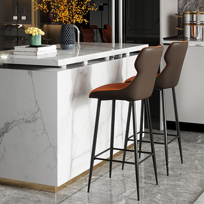 Modern Leather Bar Stool Upholstered Counter Stool for Bristol