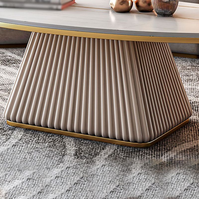 Base in metallo in metallo ovale in stile moderno su oro nero/platino/ardesia bianca