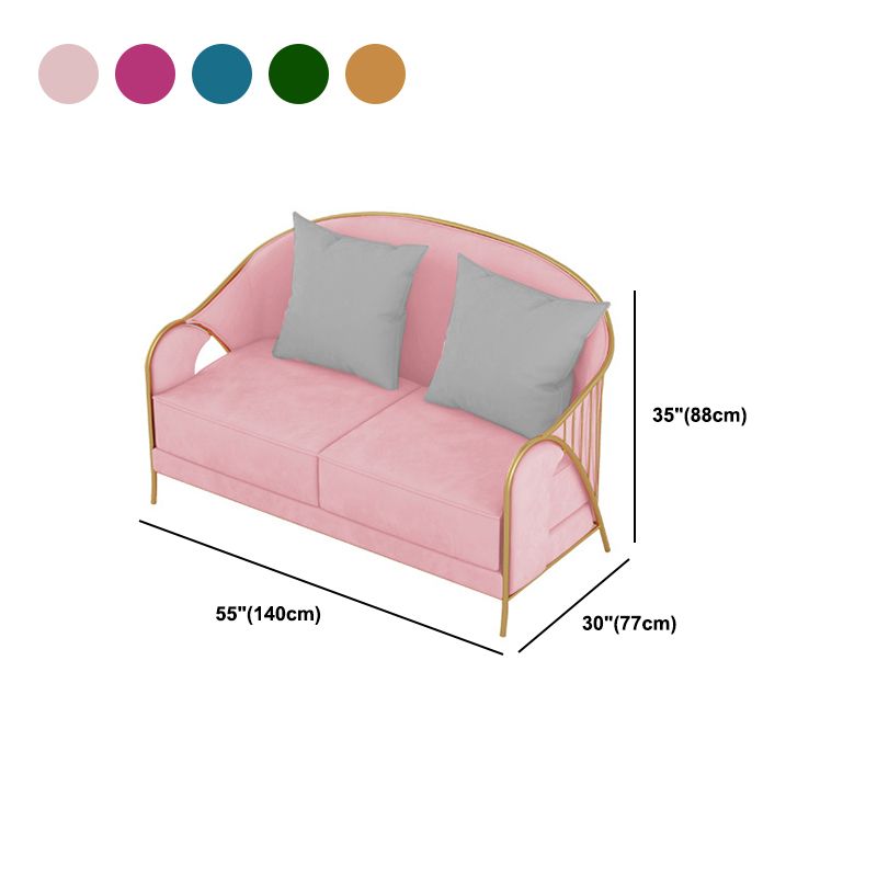 Canapé à bras en pente en velours avec dos serré pour le salon 34,65 "h