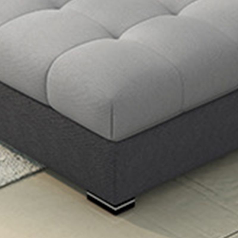 Slipcovered Square Arm Sectional Modern Fabric 4-seater Sectional Clearhalo 'furn' 'furn_sectionals' 'Furniture' 'Living Room Furniture' 'Sectionals' 1200x1200_85839f94-8018-49f5-b472-4c82db0284f2