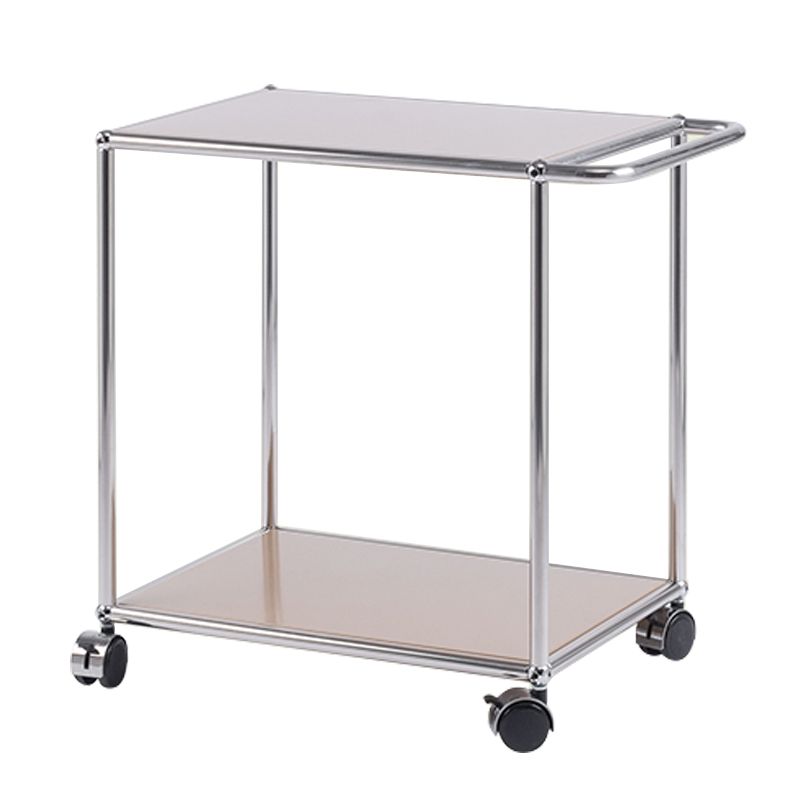 Mesa de extremo rectangular simple contemporánea con ruedas de casa de 1 estante 23.2 "de altura