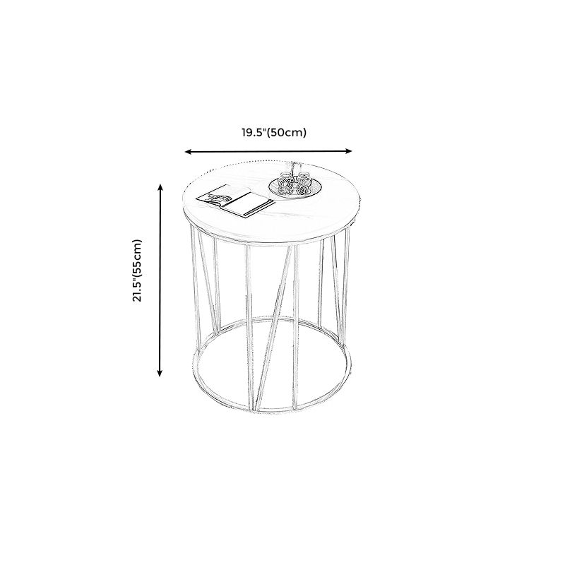 Glam Round Wooden Top End Table Steel Frame Sofa Side End Table for Living Room Clearhalo 'Coffee & Accent Tables' 'End & Side Tables' 'end_side_tables' 'furn' 'furn_end_side_tables' 'Furniture' 'Living Room Furniture' 1200x1200_8587dd4b-19fe-4eb3-903a-1430ef414b4a