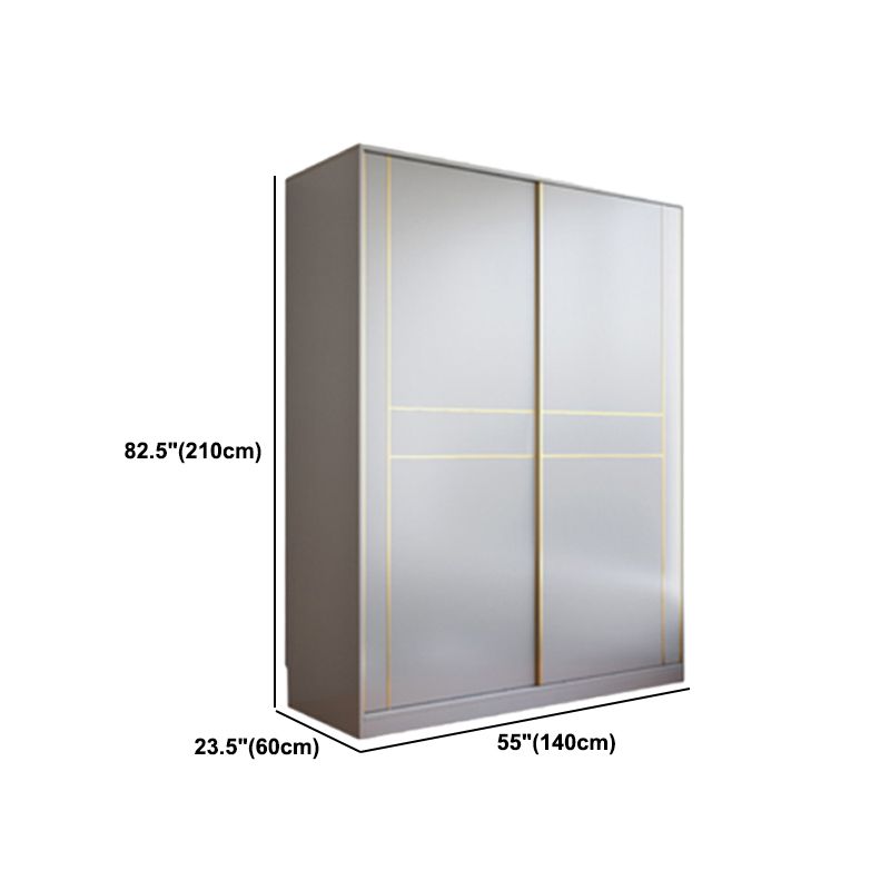 Grijze kleur garderobe armoire houten zachte close deur garderobe kast met 2-ladel