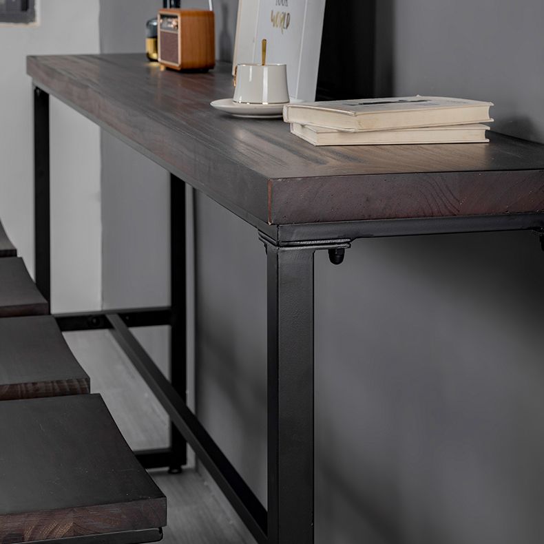 Table bistrot de bistrot table du bistrot en bois de pin rectangle avec base de chevalet en noir