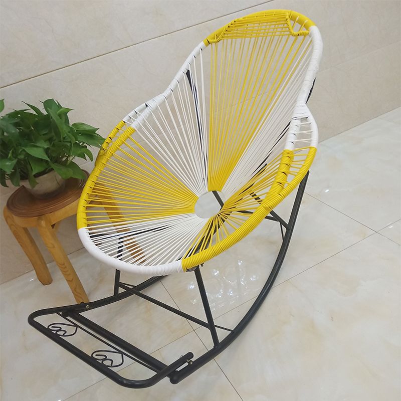 Contemporary Rocking Chair Rattan Wing Chair Back Solid Color Indoor Rocking Chair Clearhalo 'Chairs & Seating' 'furn' 'furn_rocking_chairs' 'Furniture' 'Living Room Furniture' 'Rocking Chairs' 'rocking_chairs' 1200x1200_85893d26-1705-4561-9375-70c782fa1a8b