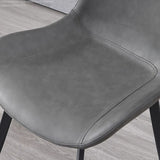 Industrial Style Faux Leather Chair Armless Side Chairs with Metal Legs