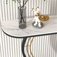 Glam Half Moon Accent Table Iron Console Sofa Table for Hall