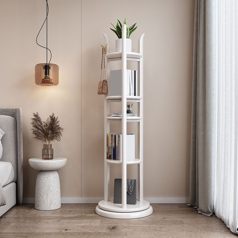 4 Shelves Etagere Bookcase Wooden Contemporary Open Back Bookshelf