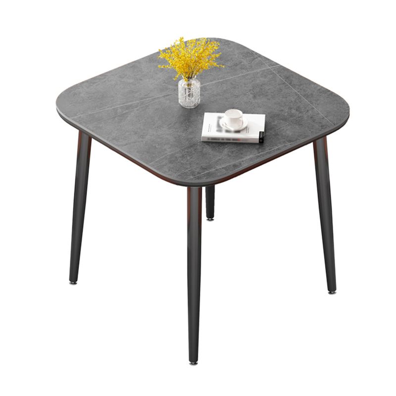 Modern Sintered Stone Dinner Table 4 Legs 31.2" Dining Table with Black Frame Clearhalo ' dining_table' 'Dining Tables & Seating' 'Dining Tables' 'furn' 'furn_dining_table' 'Furniture' 'furniture_dining_table' 'Kitchen & Dining Furniture' 'kitchen&dining_furn' 'kitchen' 'kitchen_dining_table' 1200x1200_858df702-a6ea-4111-823a-6f8ce606e20a