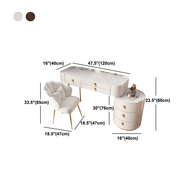 Tavolo da toeletta da toeletta per vanità in legno contemporaneo set di vetro/tavolo da trucco in ardesia