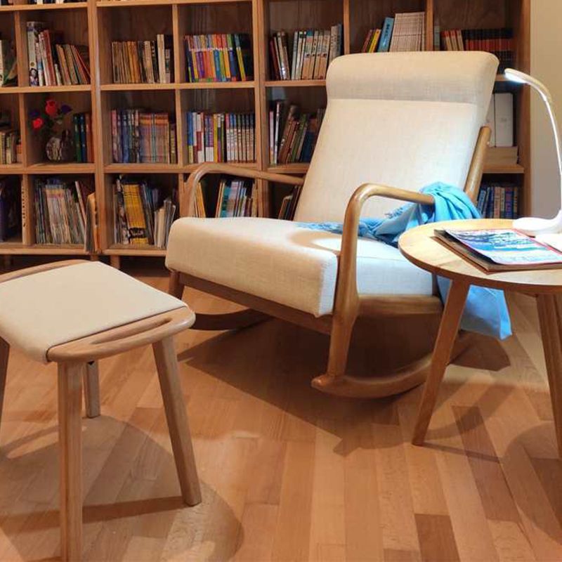 Chaise de culbuteur moderne rembourrée avec planeur de cadre gris pour le salon