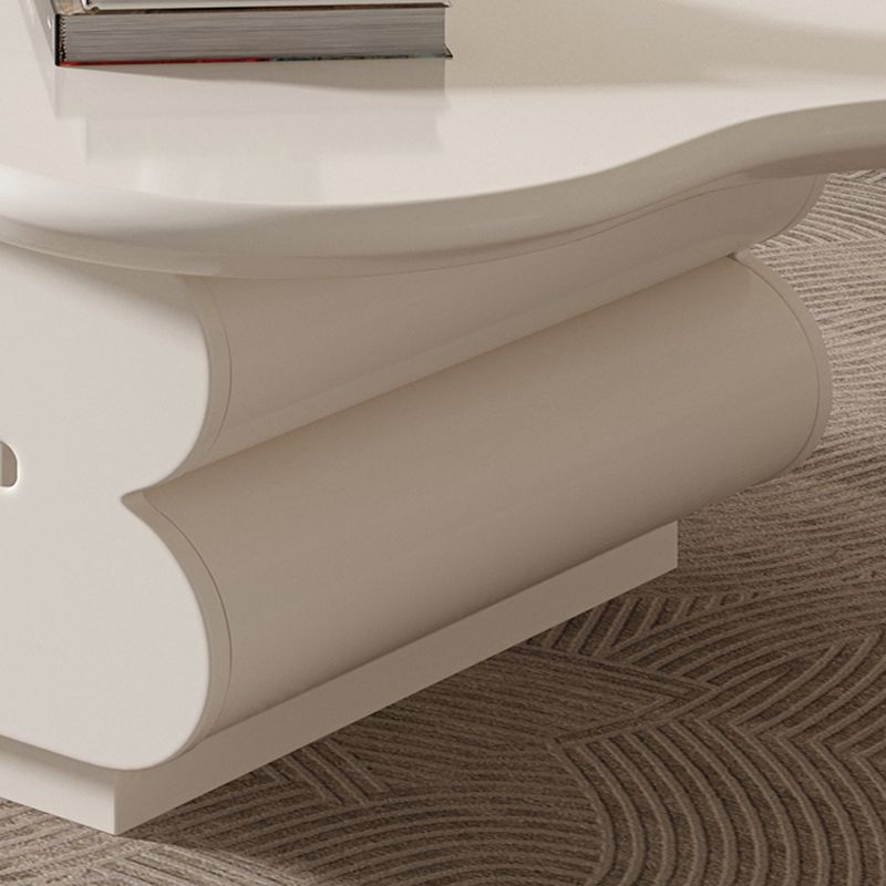 Tavolino moderno in legno bianco Forma a tavolino singolo con 2 cassetti