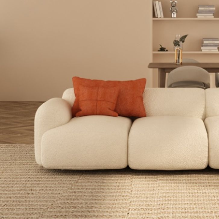 Scandinavian Seating White Fabric Living Room Recessed Arm Cushions Standard Sofa Clearhalo 'furn' 'furn_sofas' 'Furniture' 'Living Room Furniture' 'Sofa' 'sofas' 1200x1200_8595873c-4fe4-4229-8f10-18c172aa7325