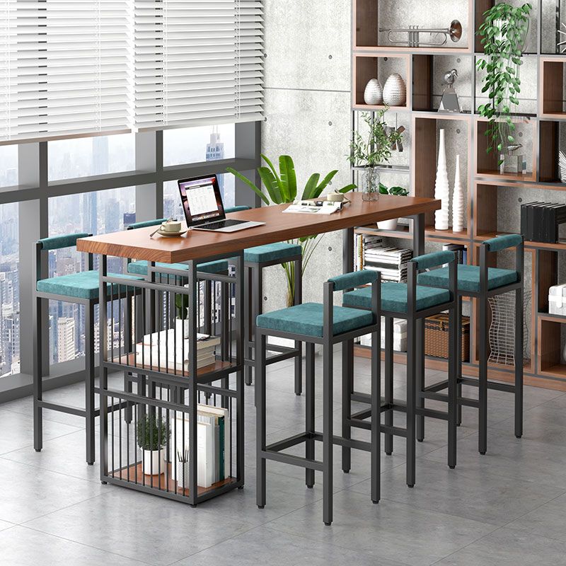 Modern de 1/4/7 piezas de mesa de barra de barra de pino de madera de pino con taburetes altos