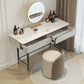 Rock Slate Off-White-Schminktisch mit 4 Schubladen Metallbasis