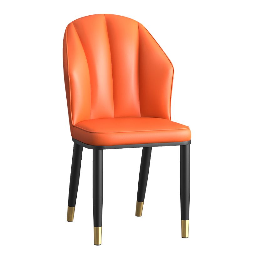 Glam Metal Dining Room Chairs Armless Upholstered Side Leather Chairs for Restaurant Clearhalo ' kitchen&dining_furn' 'Dining Chairs' 'Dining Tables & Seating' 'dining_chair' 'furn' 'furn_dining_chair' 'Furniture' 'furniture_dining_chair' 'Kitchen & Dining Furniture' 'kitchen' 1200x1200_8599c874-e8eb-4ecf-b0ae-d751e7f64640