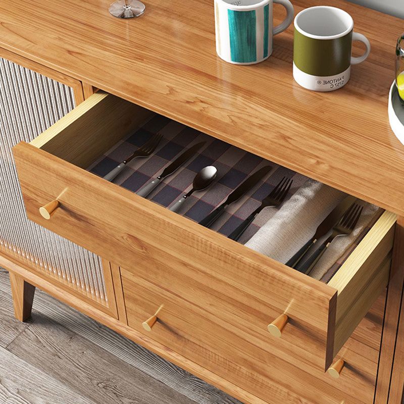 Porta della scheda laterale contemporanea e cassetto Sideboard in legno massiccio per sala da pranzo