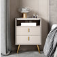 Stone Top Nightstand Modern Open Stoarge Drawer Legs Included Bed Nightstand