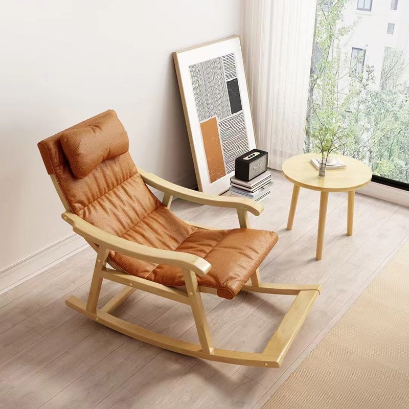 Contemporary Rocking Chair Solid Wood Rocker Chair with Padded Seat Clearhalo 'Chairs & Seating' 'furn' 'furn_rocking_chairs' 'Furniture' 'Living Room Furniture' 'Rocking Chairs' 'rocking_chairs' 1200x1200_859e4609-d777-43fa-ab39-1bb790204bcb