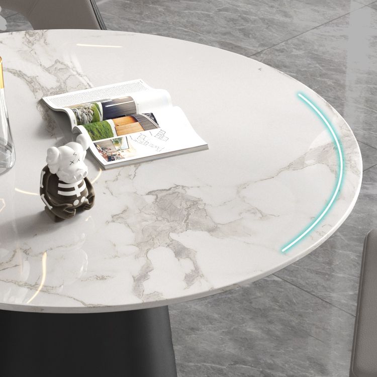 Set da tavolo da pranzo rotondo in pietra bianca 1/2/4/5 pezzi moderni set di dinette
