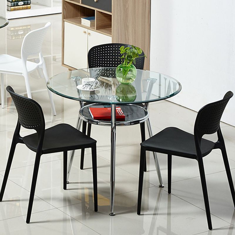 Modern Style Glass Dining Room Table Round Formal Table with Metal Base Clearhalo ' dining_table' 'Dining Tables & Seating' 'Dining Tables' 'furn' 'furn_dining_table' 'Furniture' 'furniture_dining_table' 'Kitchen & Dining Furniture' 'kitchen&dining_furn' 'kitchen' 'kitchen_dining_table' 1200x1200_85a06785-d62c-48e4-97bb-83c0fe8ef14e