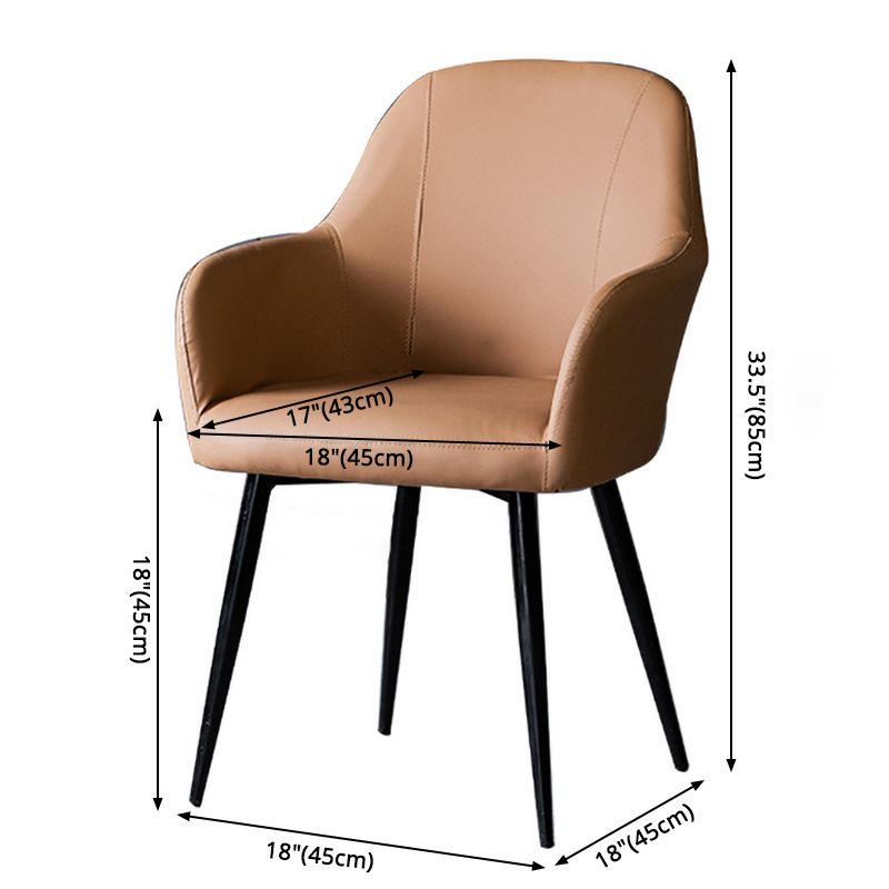Contemporary Metal Dining Room Chairs Upholstered Armchair for Restaurant Use Clearhalo ' kitchen&dining_furn' 'Dining Chairs' 'Dining Tables & Seating' 'dining_chair' 'furn' 'furn_dining_chair' 'Furniture' 'furniture_dining_chair' 'Kitchen & Dining Furniture' 'kitchen' 1200x1200_85a12662-a276-49d7-b7d4-4d1a87fb8aed