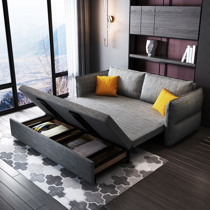 Scandinavo futon dormiente divano cuscino da cuscino e materasso con archiviazione