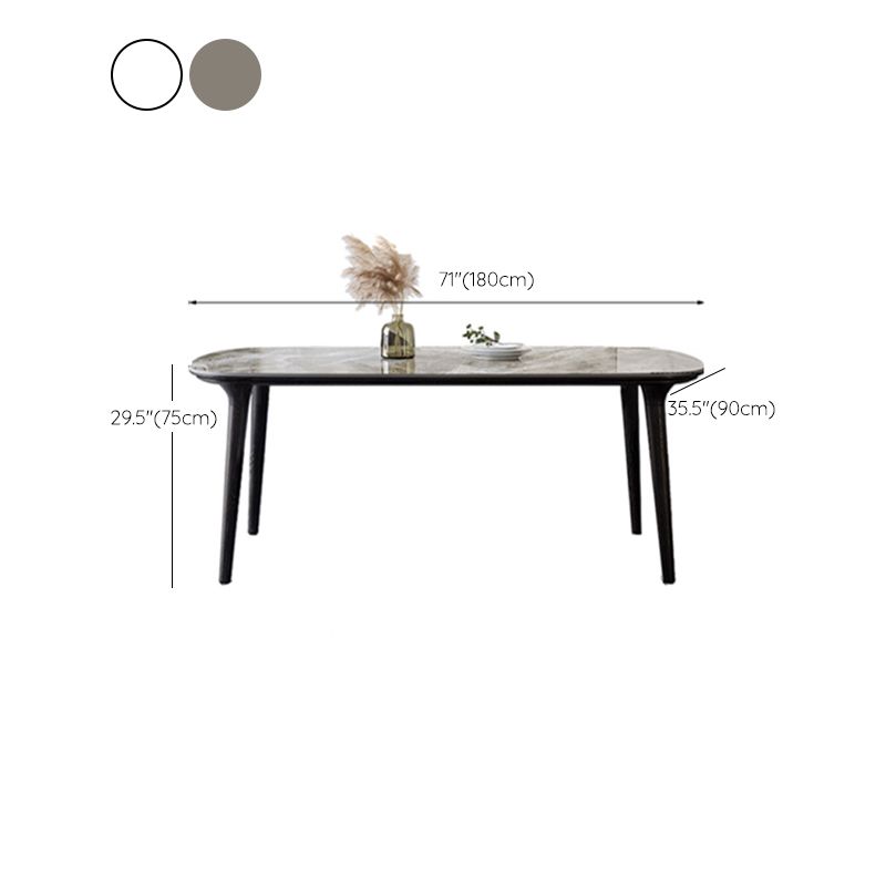 Industrial Sintered Stone Top Dining Table Rectangle Dinette Table with Wooden Base Clearhalo 'Dining Tables & Seating' 'Dining Tables' 'dining_table' 'furn' 'furn_dining_table' 'Furniture' 'Kitchen & Dining Furniture' 1200x1200_85a249e2-076a-43e6-82ce-4a558e417f05