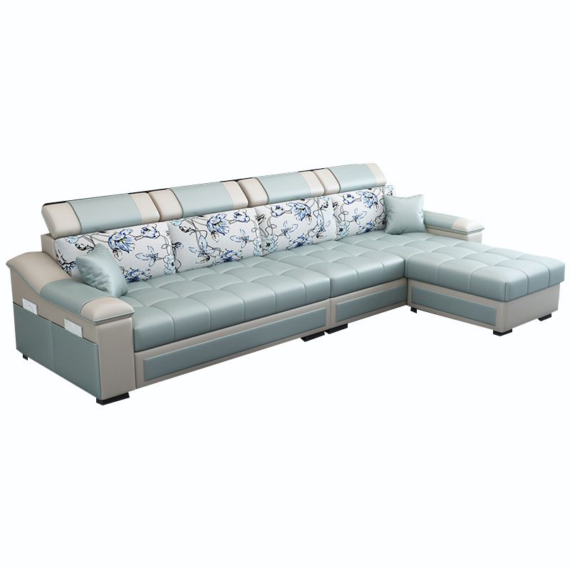 106.3"D x 57"W x 35.43"H Sloped Arm Sectionals, Modern High Back Sofa with Slipcovered Clearhalo 'furn' 'furn_sectionals' 'Furniture' 'furniture_sectionals' 'kitchen' 'kitchen_sectionals' 'Living Room Furniture' 'Sectionals' 1200x1200_85a270db-1a45-4f96-babd-7cbeec8e2ac6