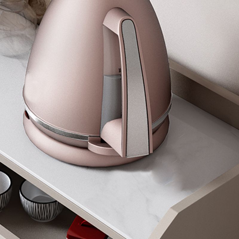 2-drawer Side Board Adjustable Shelving Sintered Stone Server with Glass Door Clearhalo 'buffet_sideboard' 'Buffets & Sideboards' 'furn' 'furn_buffet_sideboard' 'Furniture' 'Kitchen & Dining Furniture' 1200x1200_85a2cee8-0a18-43be-911a-40c718540aac