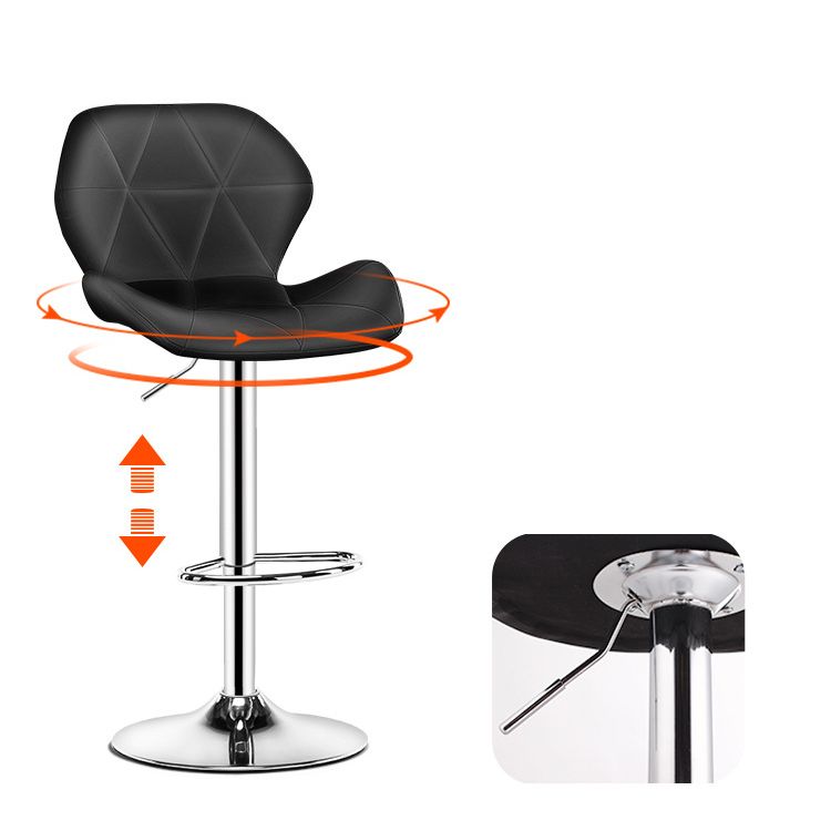 Scandinave Metal Barstool Back Back Pu Leather Meubles en finition mate pour intérieur