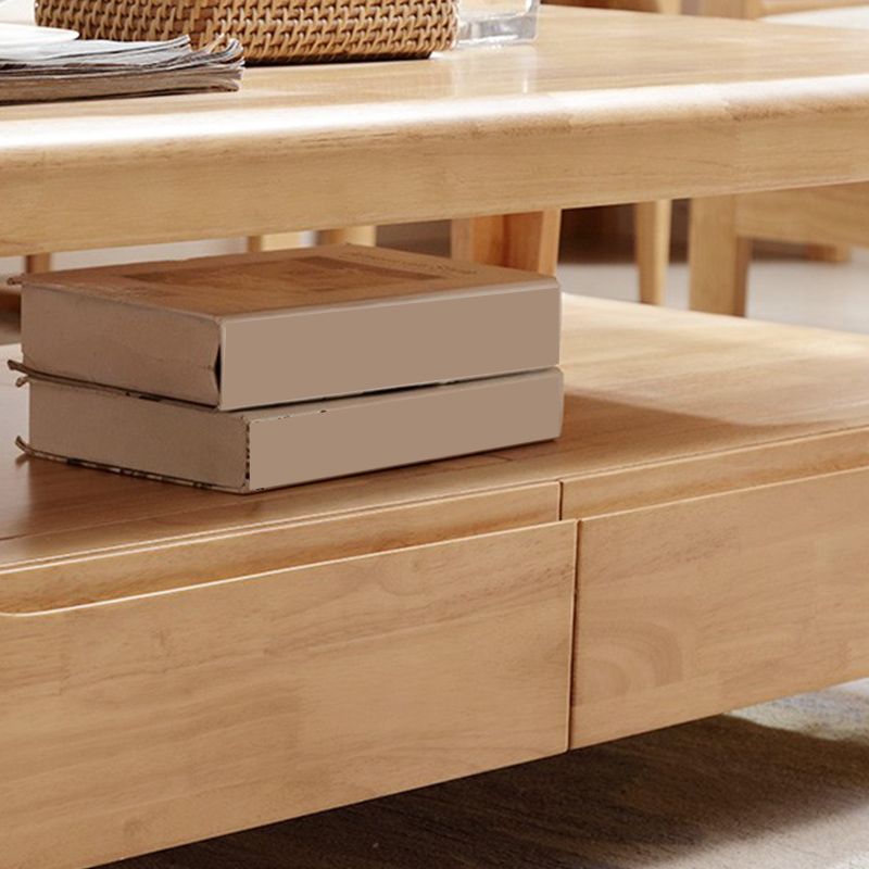 引き出し付き長方形の4脚のベースソリッドウッドテーブル北欧スタイルのコーヒーテーブル