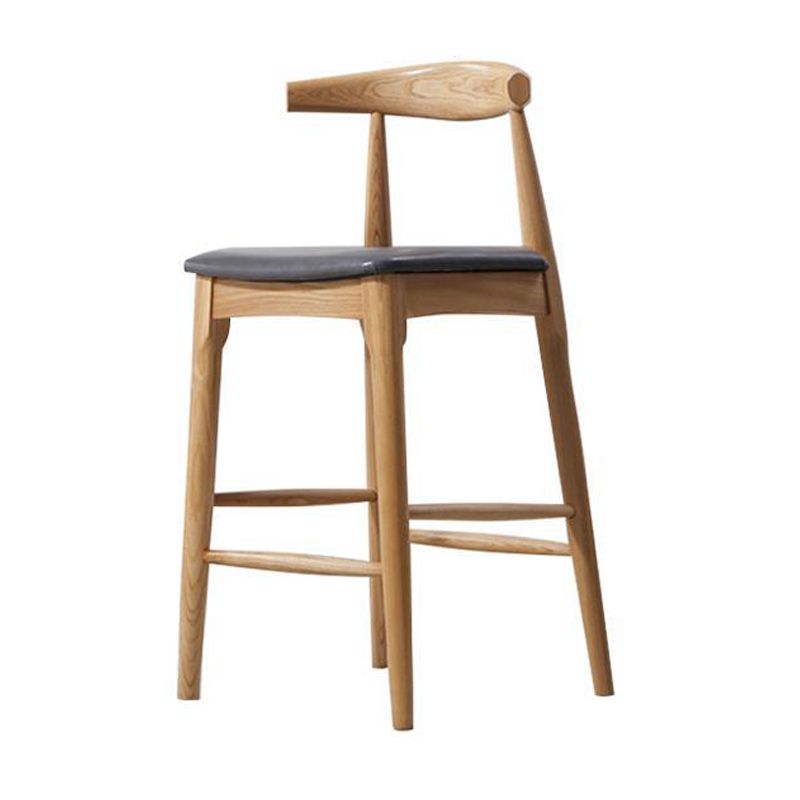 Faux Leather Dining Stools Industrial Bar Stool with Wood Base Clearhalo 'Bar Furniture' 'Bar Stools' 'bar_stools' 'furn' 'furn_bar_stools' 'Furniture' 'Kitchen & Dining Furniture' 1200x1200_85a6ab92-ceb5-4e10-9127-2029e9cbc896