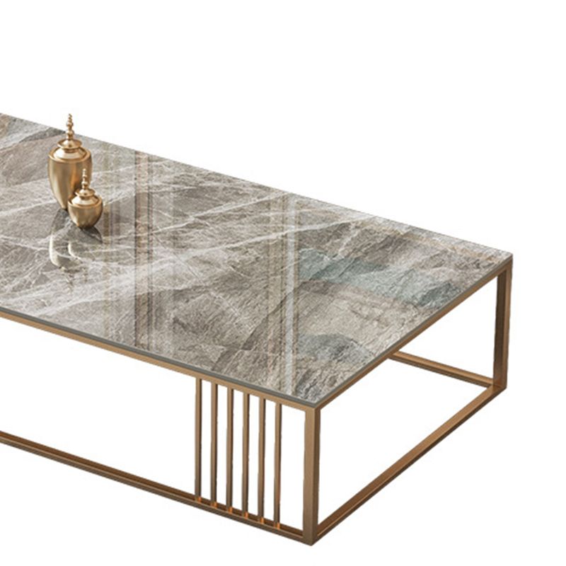 Glam Rectangle Slate Coffee Table 16.53"H Steel Frame Base Cocktail Table Clearhalo 'Coffee & Accent Tables' 'Coffee Tables' 'coffee_tables' 'furn' 'furn_coffee_tables' 'Furniture' 'Living Room Furniture' 1200x1200_85a75745-3df8-41d9-8b76-6287f44ca61f