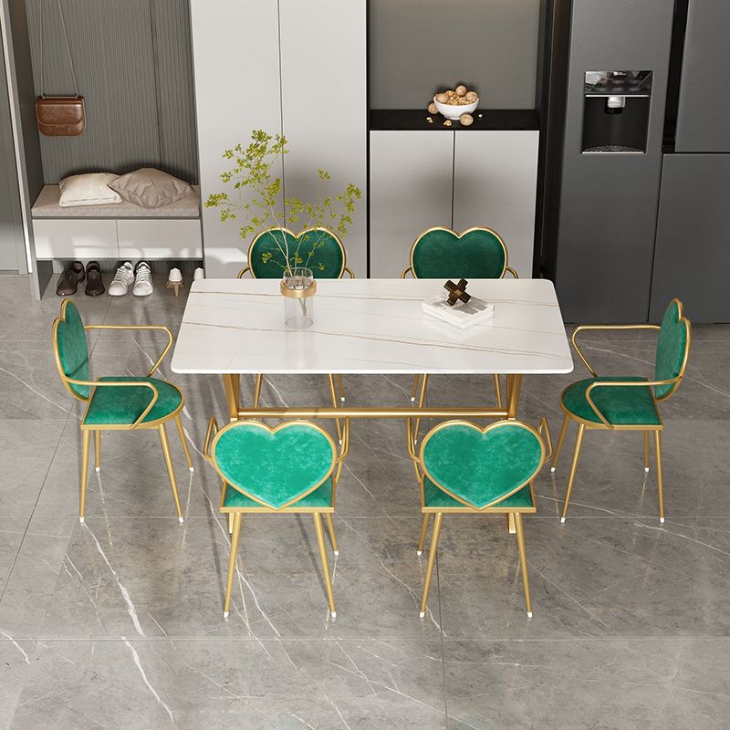 Nordic 1/5/7 Pieces Dining Set Rectangle Stone Dining Table for Dining Room