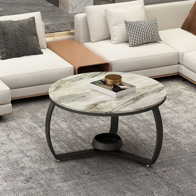 Round Cross Legs Coffee Table Contemporary Cocktail Table for Home Clearhalo 'Coffee & Accent Tables' 'Coffee Tables' 'coffee_tables' 'furn' 'furn_coffee_tables' 'Furniture' 'furniture_coffee_tables' 'Living Room Furniture' 1200x1200_85abb93b-b6ad-4bac-8041-3829c3b37058